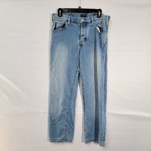 Emporio Armani Blue Faded Super Flattering Straight Leg Mid-High Rise Jeans 31